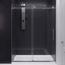 Anzzi SD-AZ13-02 Madam 76"H x 60"W Sliding Frameless Shower Door