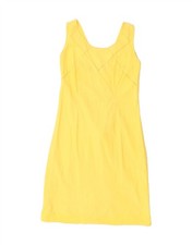 VINTAGE Womens Sleeveless Sheath Dress UK 6 XS Yellow AW07