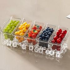 Ice Cooled Condiment Serving Container Serving Platter Ice Chilled Condiment