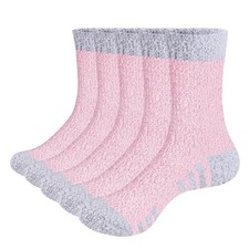 Fuzzy Socks Fits Women Cozy Plush Warm Fluffy Slipper Cabin Winter 5 Pairs