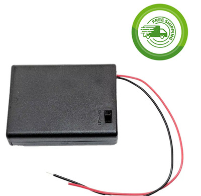 Philmore BH4411 - 4xAAA Battery Holder with Cover - On/OFF switch 6'' leads - 6V