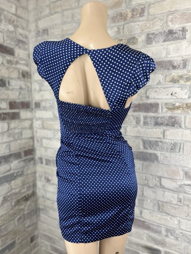 Y2K Style Vintage GUESS Polka-dot Mini Dress, Sz 4 Rockabilly Pin-up Clubwear - Picture 4 of 11