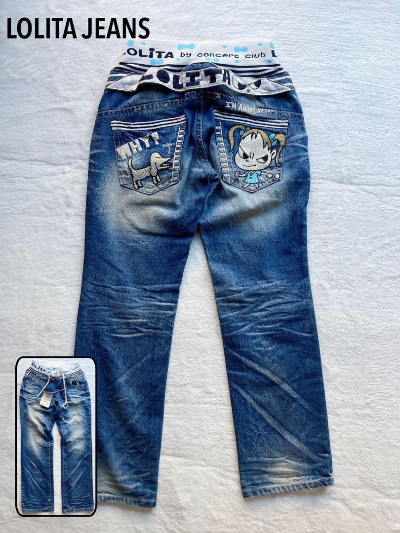 【希少】JAPAN BLUE JEANS Loleta ロレータ　ペンキ Yoshitomo Nara LOLITA JEANS Skinny Pants Blue Size M Women