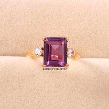 Alexandrite Ring, Octagon Cut Alexandrite, Wedding Ring, 925 Sterling Silver