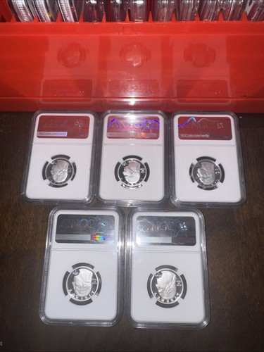 2022 S Silver 25C PF 70 Ultra Cameo 5 Coin Set - Picture 2 of 2