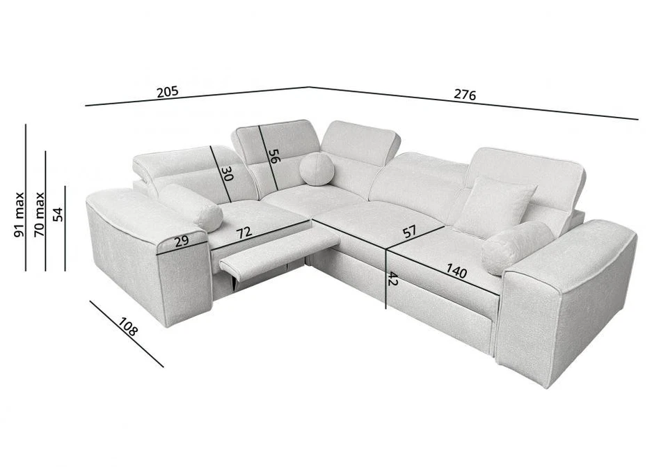 Ecksofa AVO 2 MIX Wohnlandschaft Schlaffunktion &Relax elektrisch verstellbar 26 - Bild 4 von 4