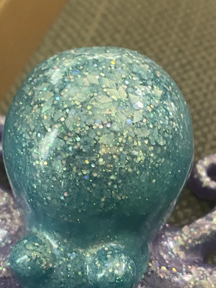 Pisapapeles Green Ocean Octopus resina epoxi She Is a Blue Headed Turquesa Brazos Foto 4 de 4