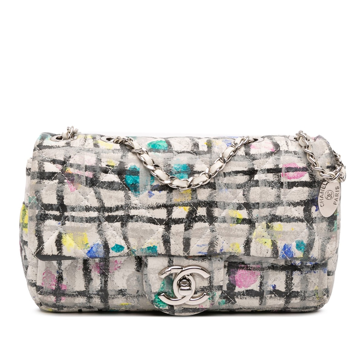 Authenticated Chanel Mini Rectangular Calfskin Hand Painted