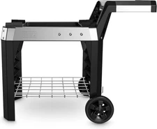 Weber Pulse 2000 Electric Grill Rolling Cart w/Foldable Table, Black BRAND NEW