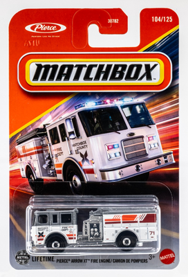 2025 Matchbox #104 Pierce® Arrow XT™ Fire Engine WHITE | MATCHBOX