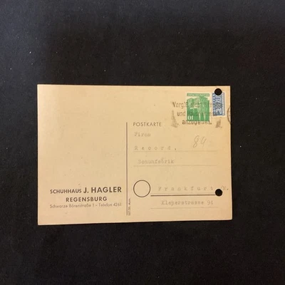 Firmen  Korrespondenz Werbung Regensburg Schulhaus Hagler 1951 - Bild 1 von 2