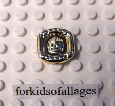 1 Lego #x276 Adventurer Minifig Utensil Sun Disk Chrome Gold Face