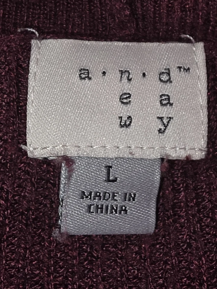 Cárdigan suéter A New Day granate frente abierto para mujer talla grande Foto 4 de 4