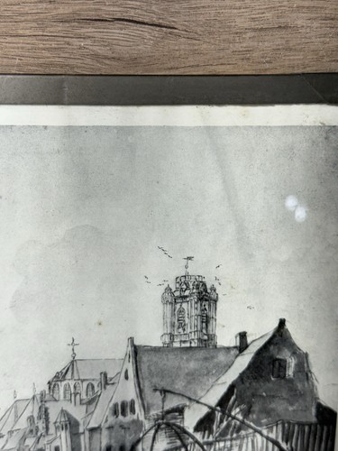 Antique Lithograph Nijmegen Netherlands Canal Church Scene 13 1/8” X 8.5” - Picture 9 of 14
