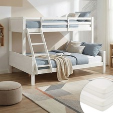 Etagenbett Kinderbett 90x200 + 140x200 mit 2 Matratzen & Lattenrost Homestyle4u