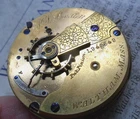 Antique Waltham P S Bartlett Model 18S Pocket Watch Movement Dial & Hands Parts