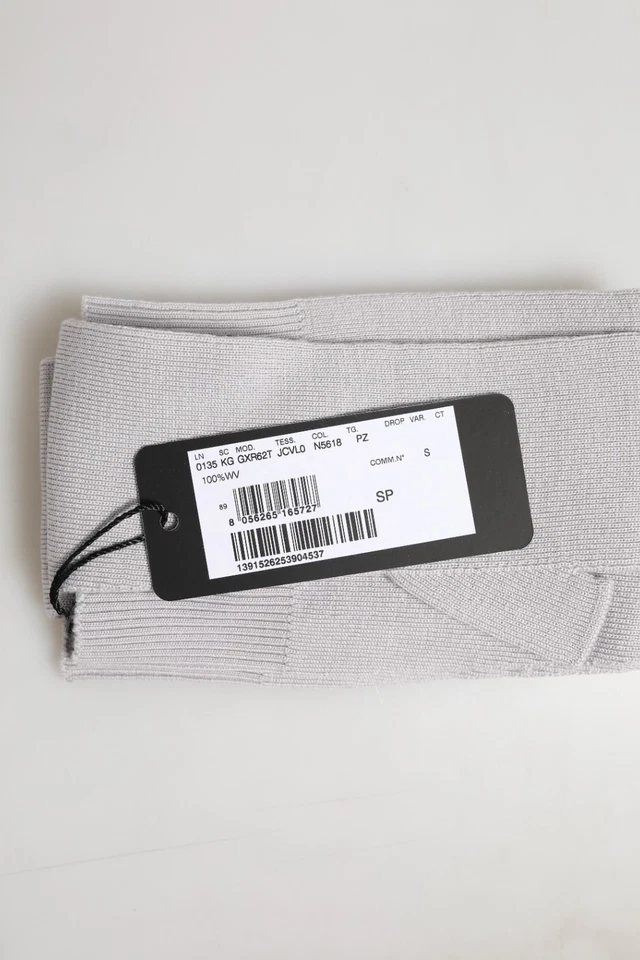 DOLCE & GABBANA Gloves Gray Virgin Wool Knitted Fingerless Men One Size 340usd - Image 2 of 4