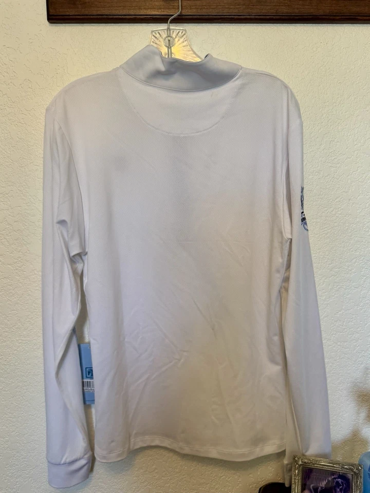New With Tags. ROMFH Women’s Equestrian Competitor Show Shirt- White/Chambray - Image 4 of 4