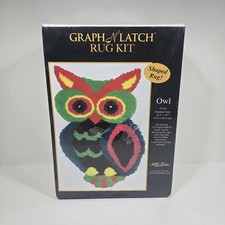 Graph N' Latch OWL Latch Hook Rug Kit Size 18.5  X 27  