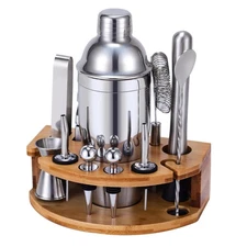 Cocktail Shaker Set Bartender Kit with Stand, 12 Piece Drink Mixer Set with S...