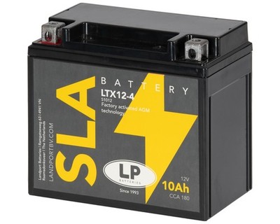 YTX12-BS Motorradbatterie AGM 12V 10Ah LANDPORT LTX12-4, CTX12-BS, YTX12-4 51012