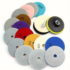 11pcs 4-Inch 100mm Diamond Water Grinding Pads, Soft Abrasive Discs for Smooth