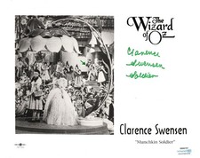 Clarence Swensen Signed Autographed b/w The Wizard of Oz Munchkin Soldier Photo