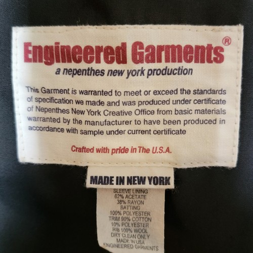 Engineered Garments Men M Black Flight Bomber Jacket USA Wool Lined Nepenthes - Picture 16 of 16