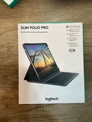 Logitech Slim Folio Pro QWERTZ Tastatur für iPad Pro 12.9'' (3/4 Gen.)
