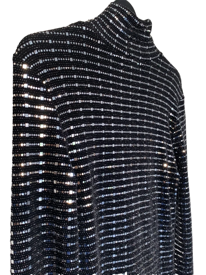 Vestido de cóctel para mujer talla 10, negro, bodycon, 20% metálico Foto 4 de 4