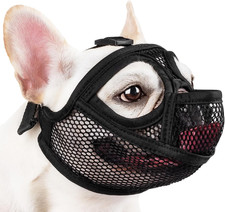 Mayerzon French Bulldog Muzzle, Full Pant Mesh Short Snout Muzzle for Flat-Faced