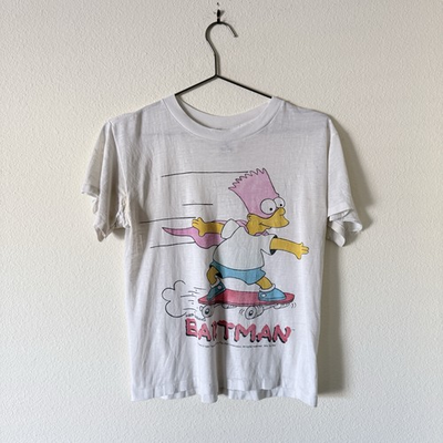 #ad Vintage 1990 Bart Simpson T Shirt Youth L 16 18 Bartman READ $40.00