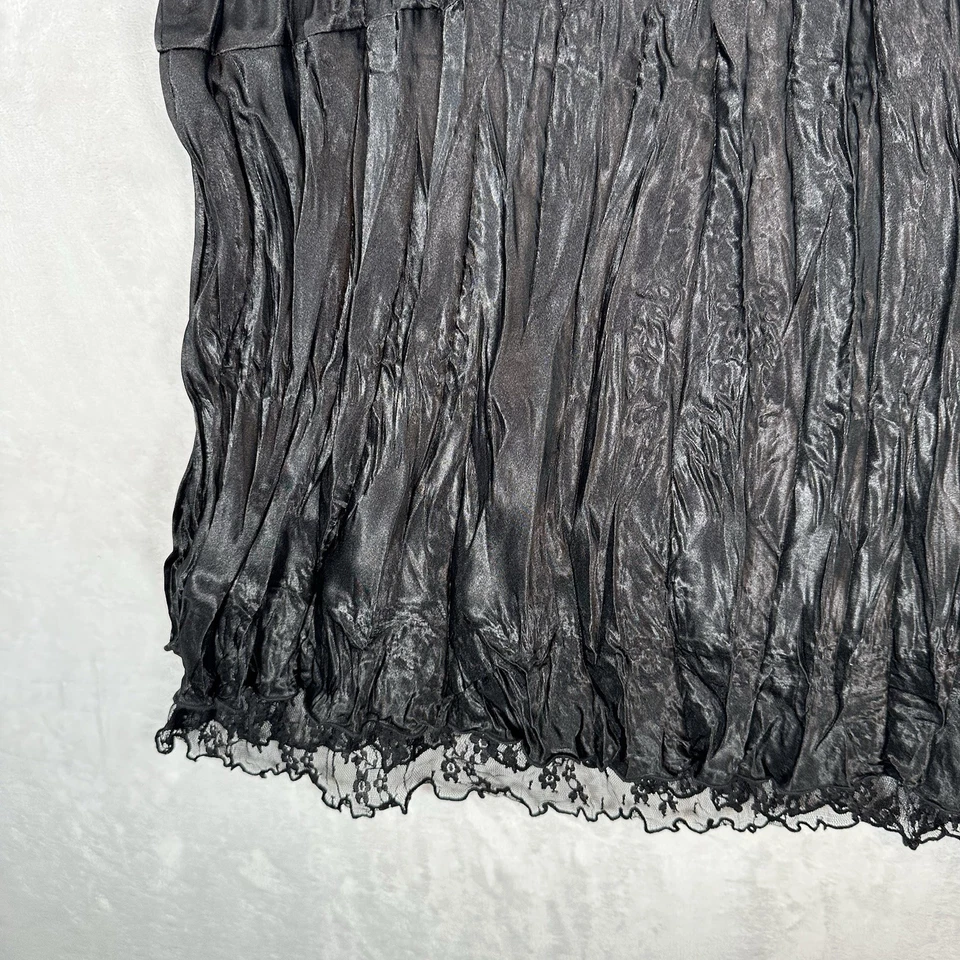 Vintage Cato Tank Top Womens 22 Black Lace Satin Babydoll Fairy Coquette 90s - Image 4 of 4