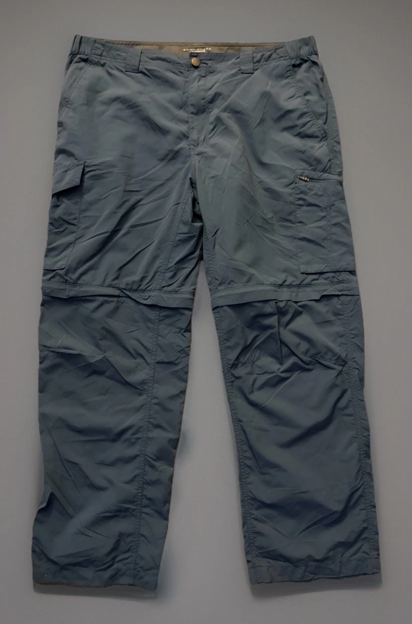 Columbia Pants Omni Shade Convertible Shorts Hiking Outdoor Mens Blue 38x30 JBHS