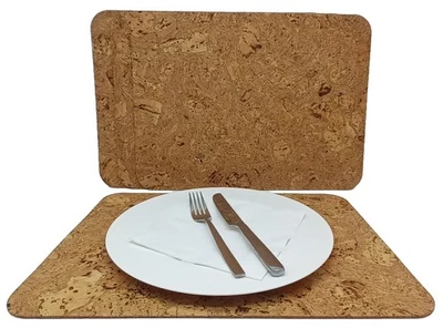 Bio Kork Tischset rechteckig dekorativem Kork 400 mm x 300 m x 3 mm - 4 Stück - Bild 1 von 4