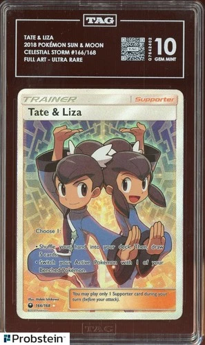 2018 Pokemon Sun & Moon Celestial Storm #166 Tate & Liza TAG 10