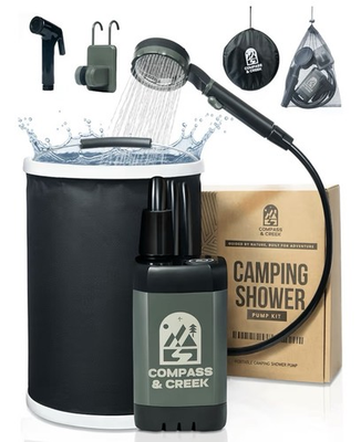 #ad #ad Camping Shower Pump Kit – Portable High Pressure Outdoor Shower Open Box $36.89