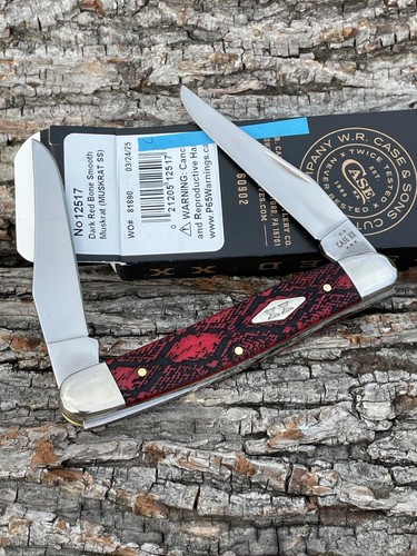 CASE XX *c SFO 2025 RED SNAKE SKIN MUSKRAT KNIFE KNIVES - Picture 2 of 8