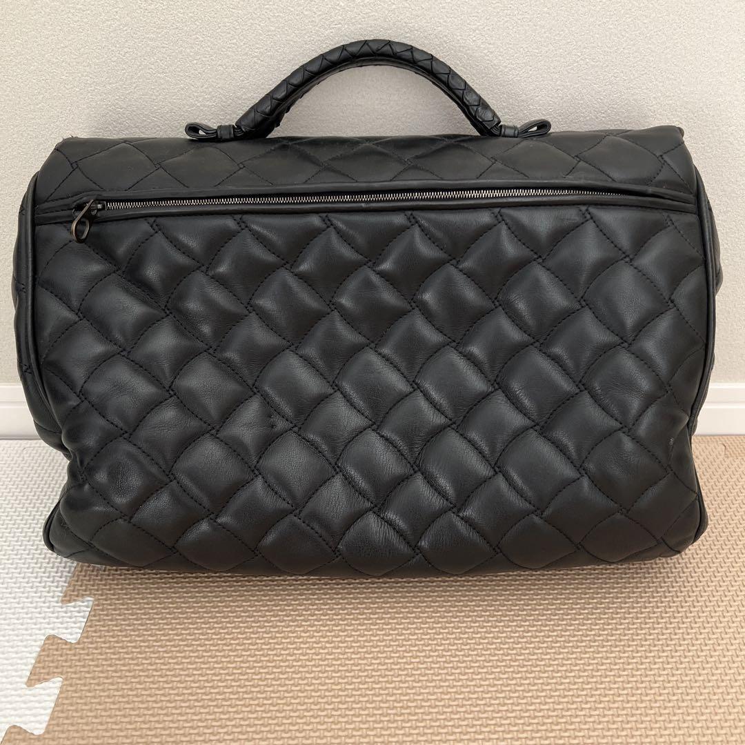 Bottega Veneta Quilted Leather Black Business Bag Bottega Veneta Quilted Leather Black Business Bag
