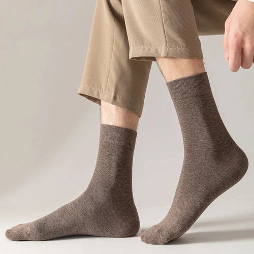 5Pairs Combed Cotton Socks Business Men High Quality Long Casual Mid Tube Socks - Picture 5 of 40