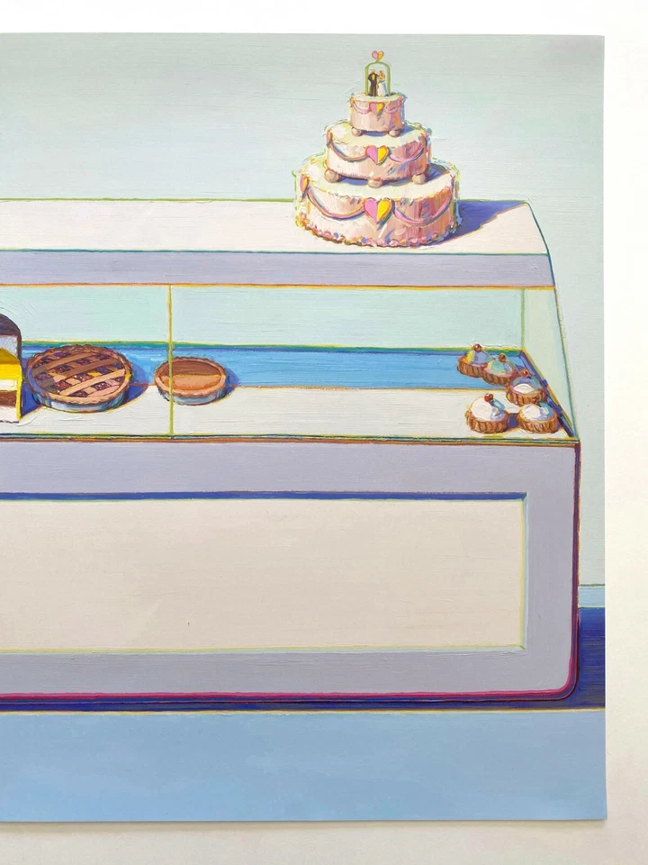 WAYNE THIEBAUD IMPRESIÓN LITOGRÁFICA OFFSET ARTE POP PÓSTER EXHBT "ESTUCHE DE PANADERÍA" 1996 Foto 4 de 4