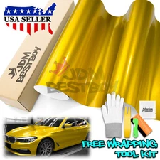 Gloss Metallic Yellow Candy Decal Car Vinyl Wrap Film Sticker Sheet Sparkle DIY
