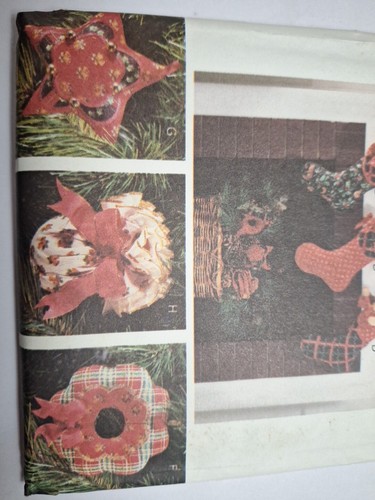 Tress Skirt Wreath Ornaments Butterick 6380 Craft Sewing Pattern Christmas VTG - Picture 2 of 6