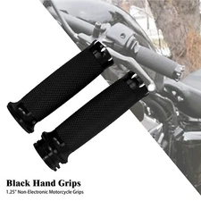 Black 1" Hand Grips Handle Bar Fit For Harley Touring Dyna Softail Sportster 883