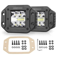 2X 5"Flush Mount LED Cube Pods Light Backup Reverse Front Rear Bumper Fog Lights