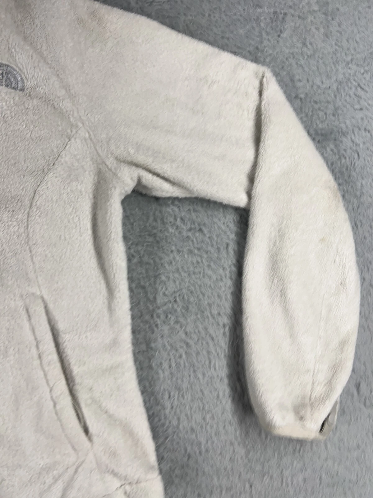 north-face full zip mock neck poly fleece jacket