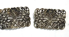 Lady SHOE Clips BUCKLES GOLD TONE FILAGREE Pair Ladies Vintage