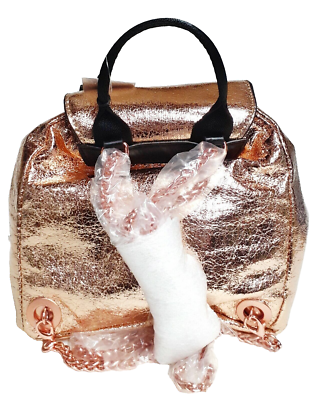 Kendall Kylie Metallic Poppy Mini Backpack Metallic Copper 