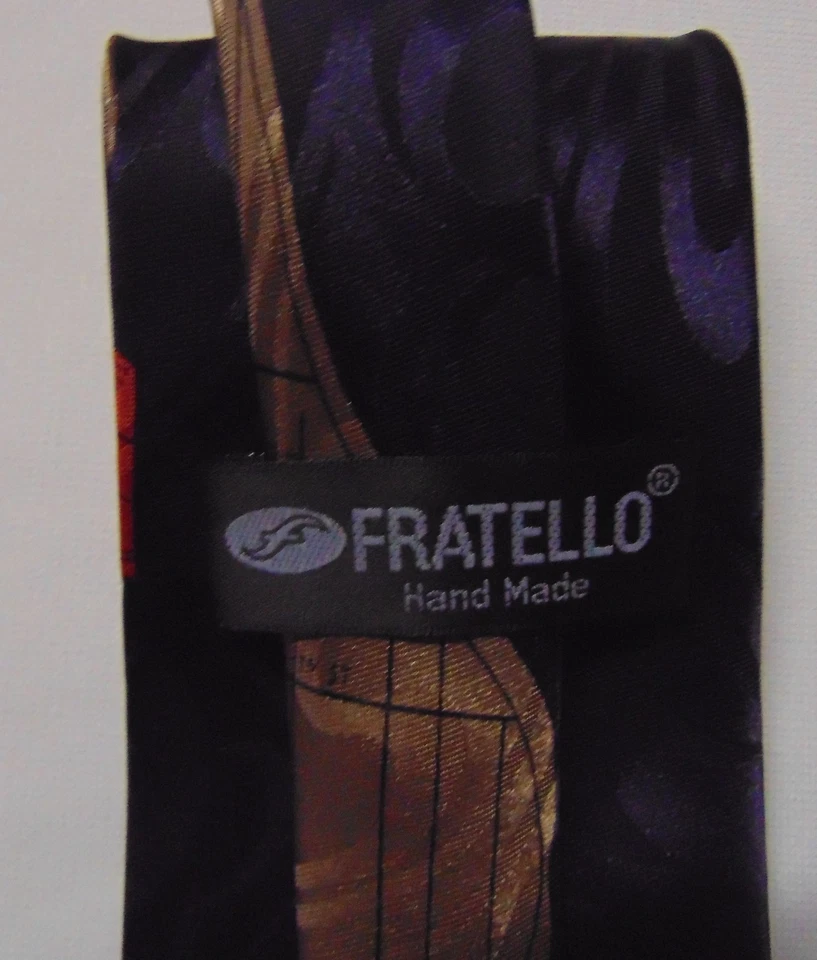 Corbata Fratello Hecha a Mano Mapa de la Ciudad de Nueva York Liberty, Torres del World Trade Center Foto 3 de 4