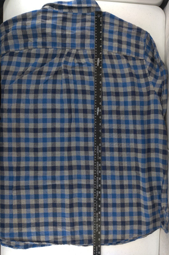Harbor Bay Shirt Men 3XLT Gray Blue Black Flannel Check Plaid Cotton XXXL Tall - Picture 5 of 11